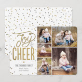 Carte de vœux de vacances en collage Joie et bonne (Devant / Derrière)