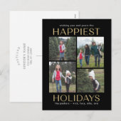 Carte de vœux de vacances en collage propre solide (Devant / Derrière)