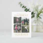 Carte de vœux de vacances en collage propre uni (Debout devant)