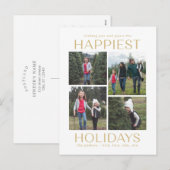 Carte de vœux de vacances en collage propre uni (Devant / Derrière)