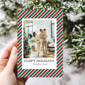 Carte de vœux de vacances en famille rouge moderne