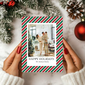 Carte de vœux de vacances en famille rouge moderne