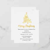 Carte de vœux de vacances en feuille, Joyeuses Fêt (Recto/Verso)