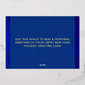 Carte de vœux de vacances en feuille métallisée av (Verso)