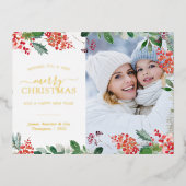 Carte de vœux de vacances en papier doré aquarelle (Recto)