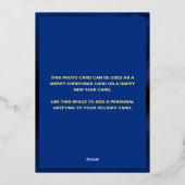 Carte de vœux de vacances en papier métallisé avec (Verso)