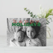 Carte de voeux de vacances - En-tête rouge et vert (Debout devant)