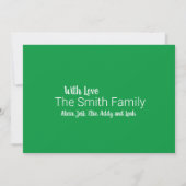 Carte de voeux de vacances - En-tête rouge et vert (Dos)