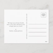 Carte de vœux de vacances en typographie rouge Joy (Dos)