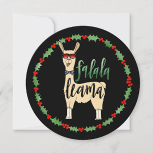 Carte de vœux de vacances Falalala Llama - Forme d