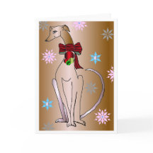 Carte de voeux de vacances "Fancy Collar Whippet D