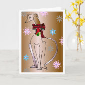 Carte de voeux de vacances "Fancy Collar Whippet D (Fleur jaune)