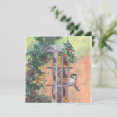 Carte de vœux de vacances Feeding Birdie Flat (Debout devant)