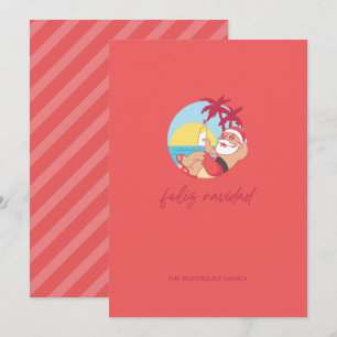 Carte de vœux de vacances Feliz Navidad Santa