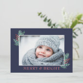 Carte de vœux de vacances festive Merry & Bright (Debout devant)