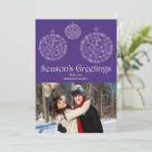 Carte de vœux de vacances flocon de neige violet m (Debout devant)