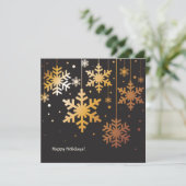 Carte de vœux de vacances Flocons de neige suspend (Debout devant)