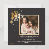 Carte de vœux de vacances Flocons de neige suspend (Dos)