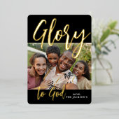 Carte de vœux de vacances Gloire à Dieu - feuille  (Debout devant)