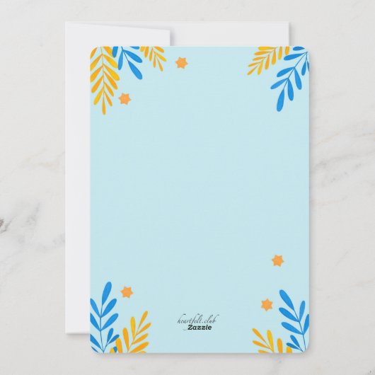 Carte de voeux de vacances Hanoukka Elements (Dos)