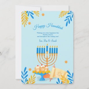 Carte de vœux de vacances Hanukkah Elements