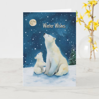 Carte de vœux de vacances hivernales arctiques