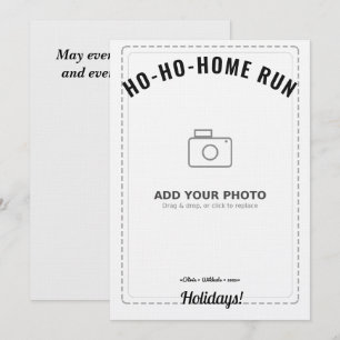 Carte de vœux de vacances Ho-Ho-Home Run Raccoon (