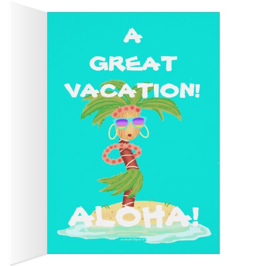Carte de voeux de vacances Hula Palm (Intérieur (Droit))