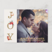 Carte de vœux de vacances Joie dorée Photo (Devant)