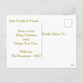 Carte de vœux de vacances JOIE dorée Photo de vaca (Dos)