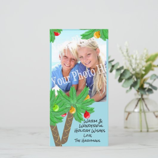 Carte de voeux de vacances Jolly Palm Trees (Debout devant)