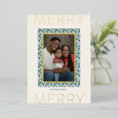 Carte de vœux de vacances Jours de Merry Holly (Or (Debout devant)