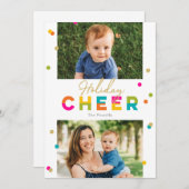 Carte de vœux de vacances joyeuse couleur vive (Devant / Derrière)