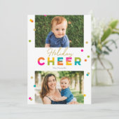 Carte de vœux de vacances joyeuse couleur vive (Debout devant)