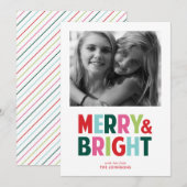 Carte de vœux de vacances Joyeuse et Lumineuse (Devant / Derrière)