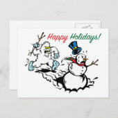 Carte de vœux de vacances joyeuse poursuite de bon (Devant / Derrière)