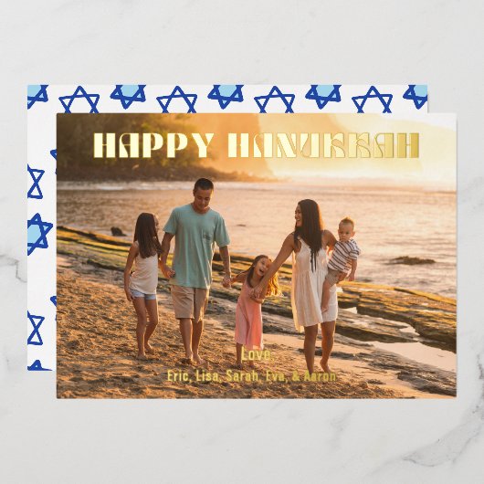 Carte de vœux de vacances Joyeux Hanukkah Photo de (Recto/Verso)