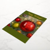 Carte de vœux de vacances Joyeux Noël Rouge et Ver (Rotation)