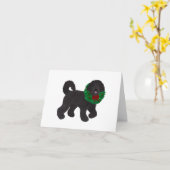 Carte de voeux de vacances Labradoodle (Fleur jaune)