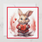 Carte de vœux de vacances lapin de la Saint-Valent (Devant)