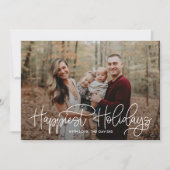 Carte de vœux de vacances les plus joyeux d'écritu (Devant)