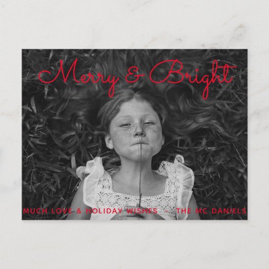 Carte de vœux de vacances Merry & Bright modifiabl (Devant)