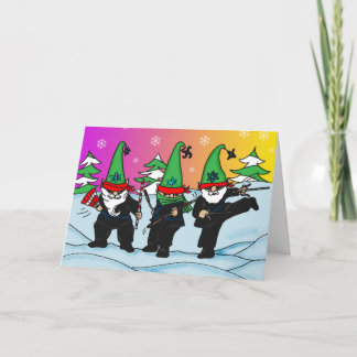 Carte de voeux de vacances Ninja Elves