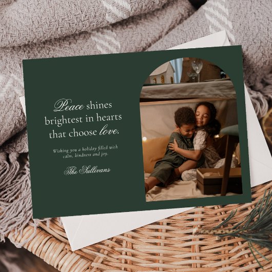 Carte de vœux de vacances Paix et Amour