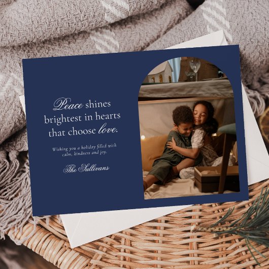 Carte de vœux de vacances Paix et Amour