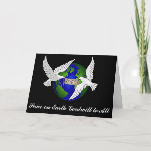 Carte de vœux de vacances Peace On Earth