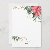 Carte de vœux de vacances photo avec ruban doré (Dos)