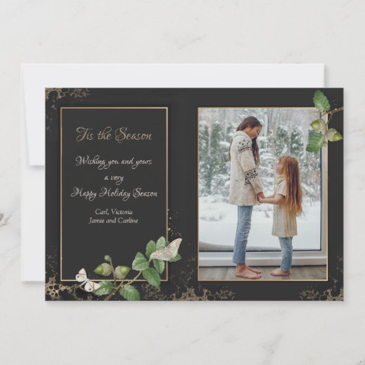 Carte de voeux de vacances photo de la saison (Devant)