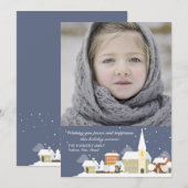 Carte de vœux de vacances Photo de nuit d'hiver (Devant / Derrière)