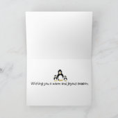 Carte de vœux de vacances pingouin (Intérieur)